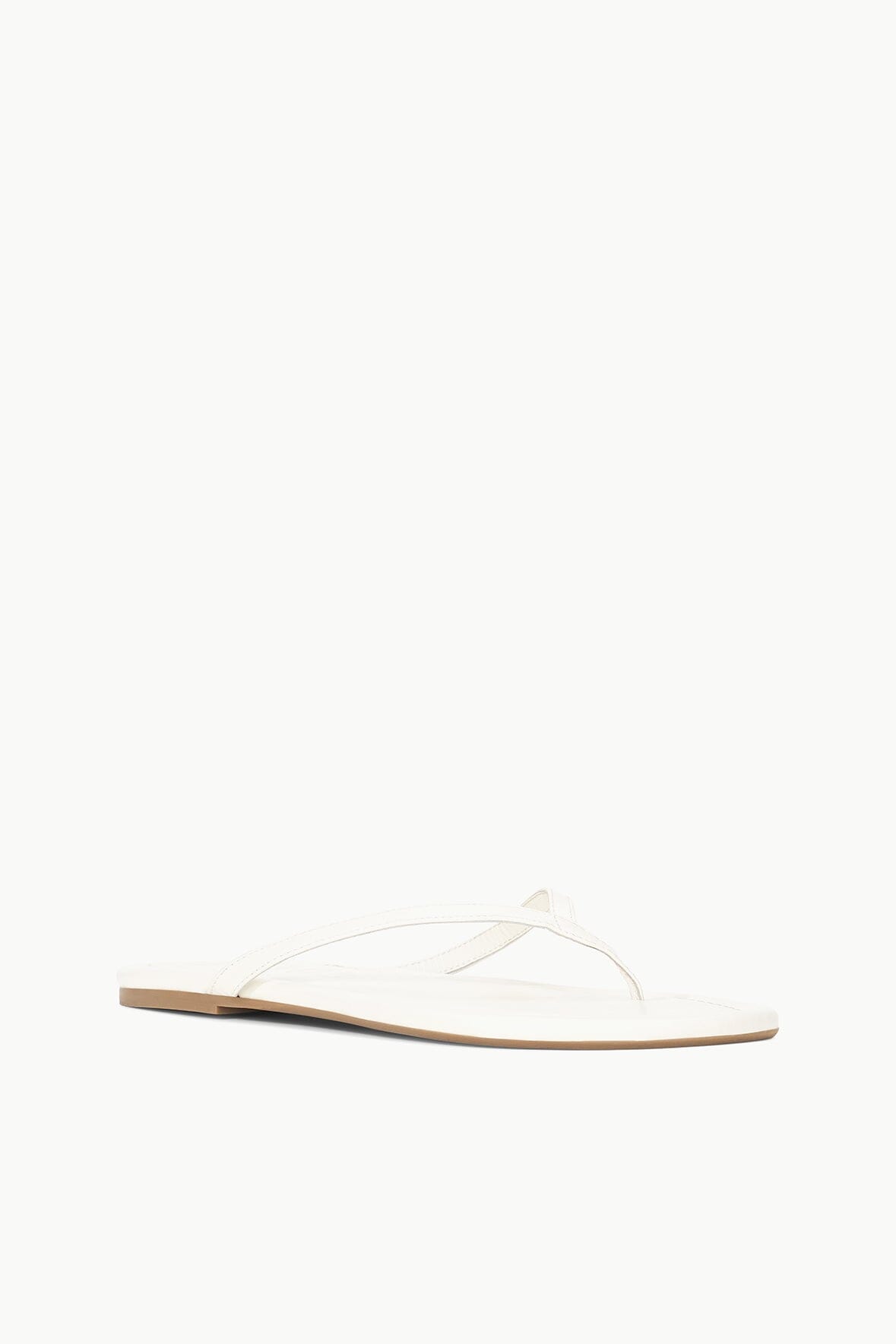 Freja Paper White Leather Flip Flop Sandals | STAUD Best Seller