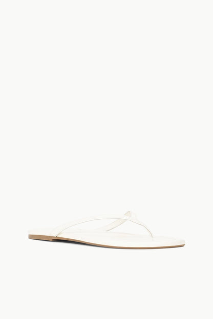 Freja Paper White Leather Flip Flop Sandals | STAUD Best Seller