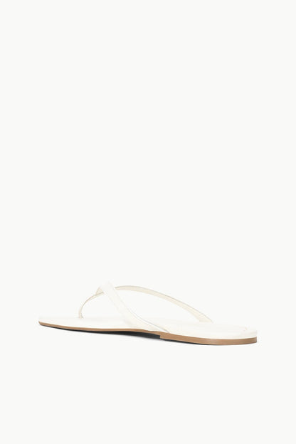 Freja Paper White Leather Flip Flop Sandals | STAUD Best Seller