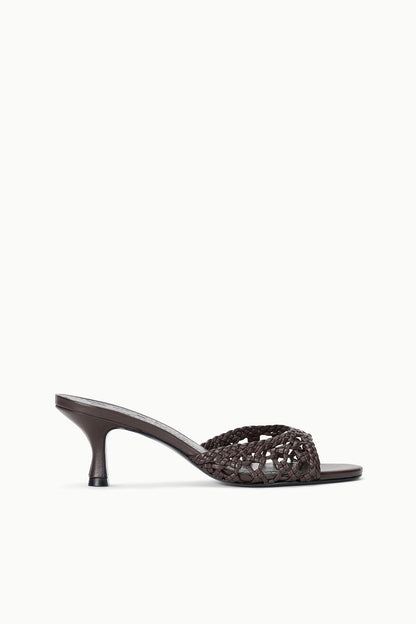 Brigitte Leather Mule Espresso Knotted | STAUD Latest