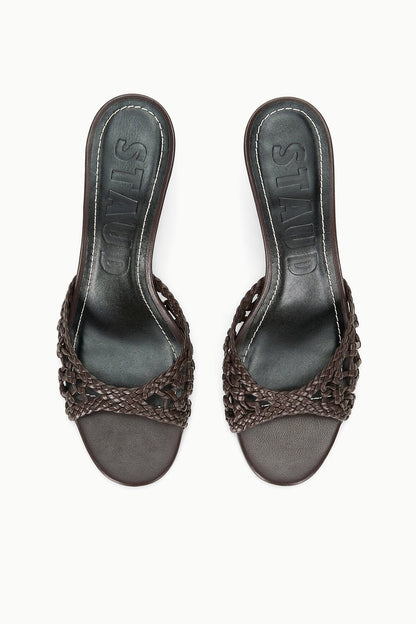 Brigitte Leather Mule Espresso Knotted | STAUD Latest