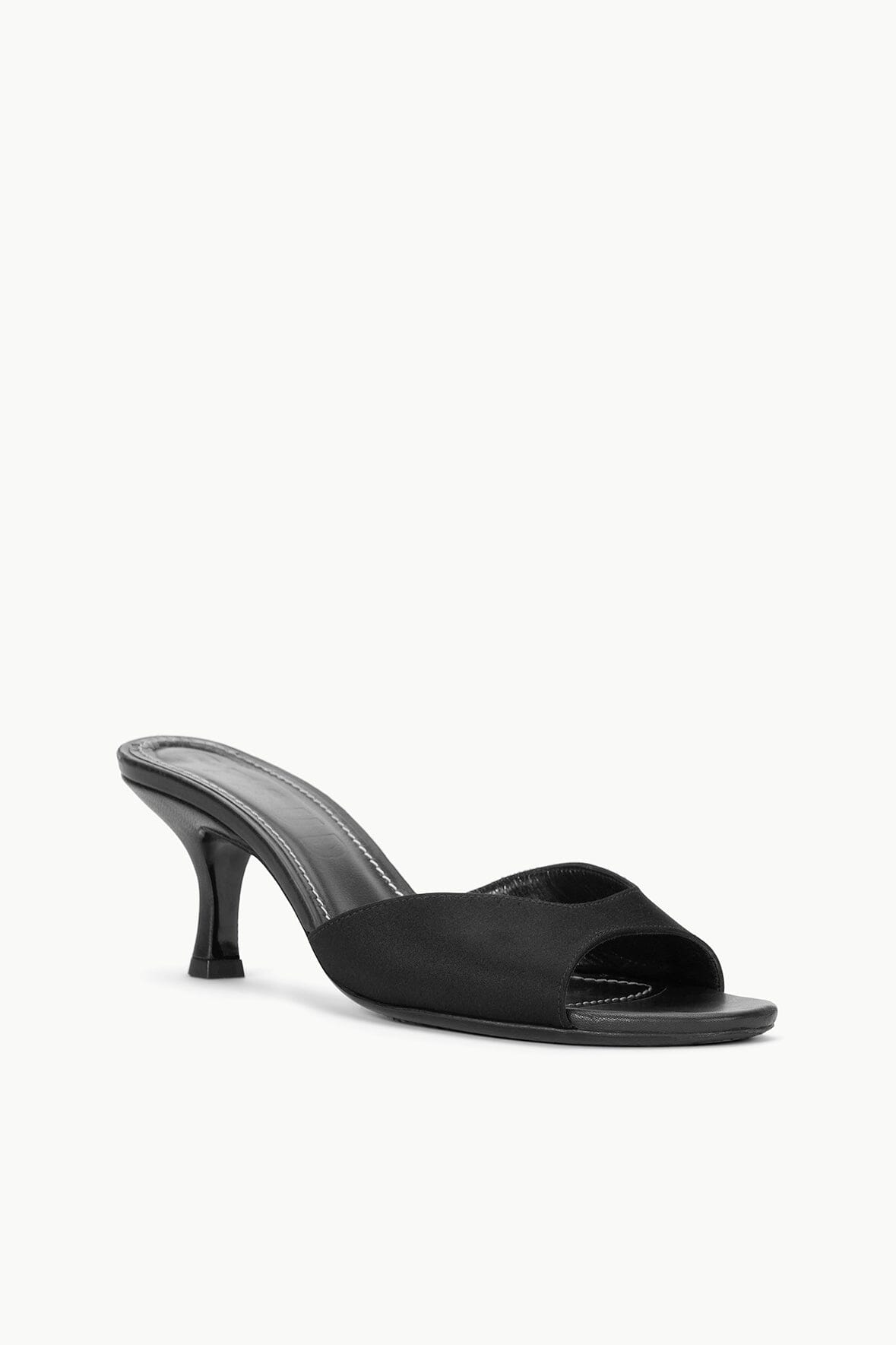 Brigitte Satin Mule Black | STAUD Top Pick