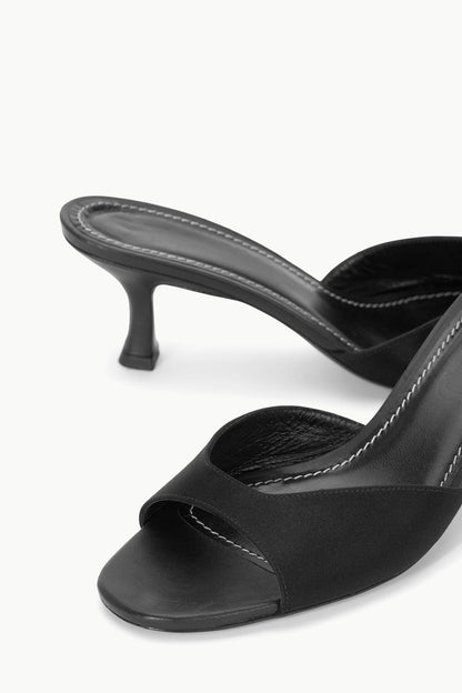 Brigitte Satin Mule Black | STAUD Top Pick