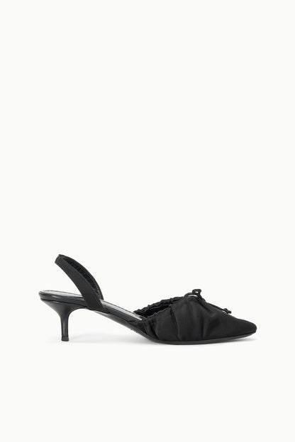 Alba Ballet Slingback Black Satin | STAUD Popular