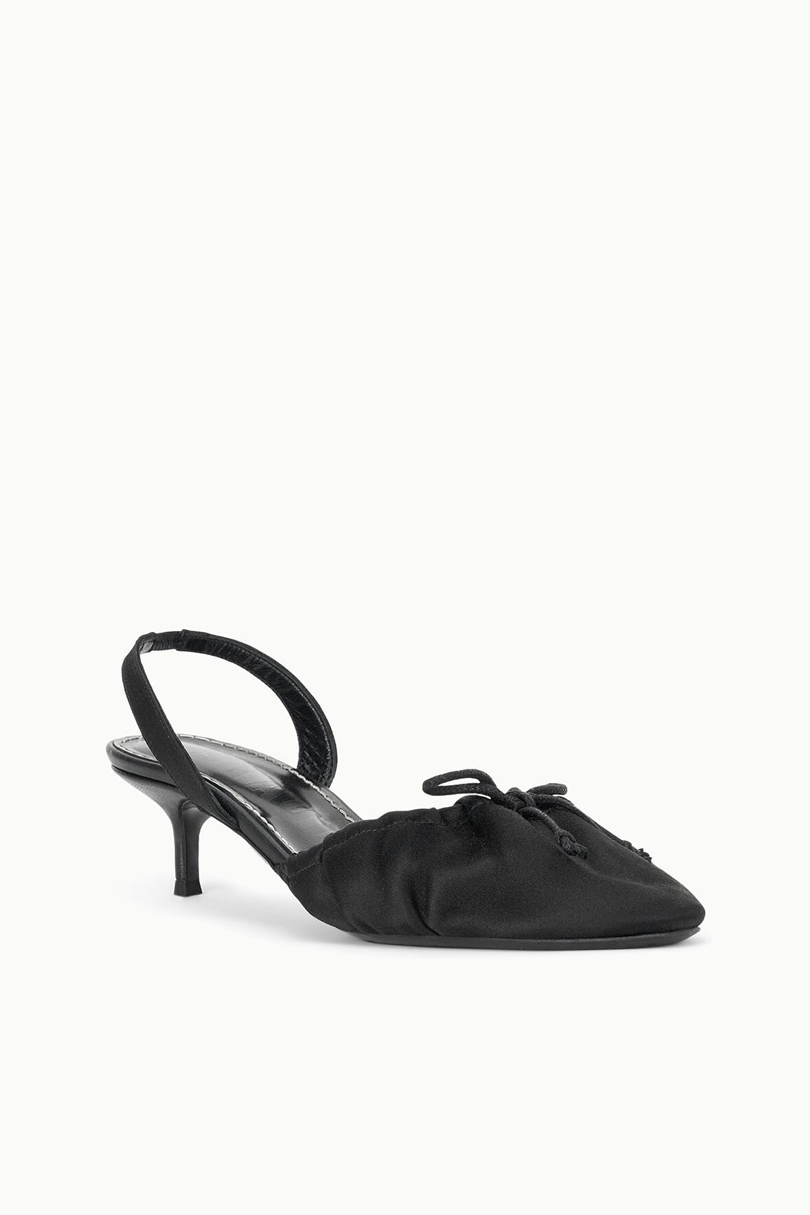 Alba Ballet Slingback Black Satin | STAUD Popular