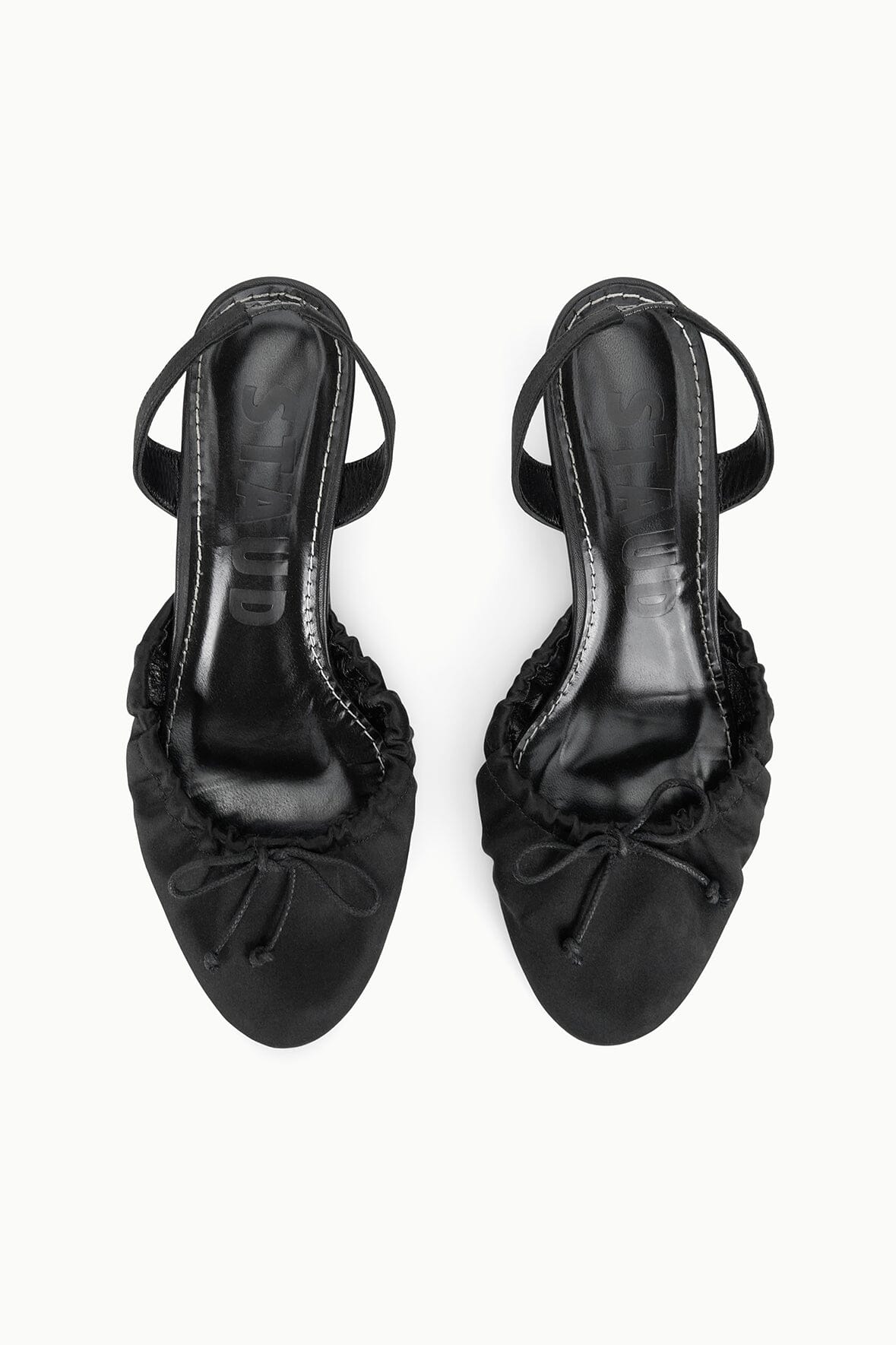 Alba Ballet Slingback Black Satin | STAUD Popular