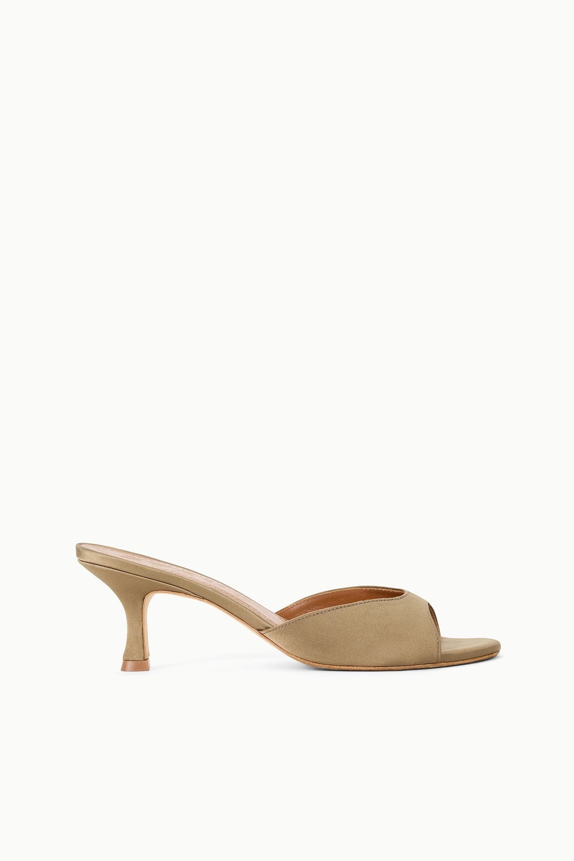 Brigitte Satin Mule Truffle | STAUD Trending