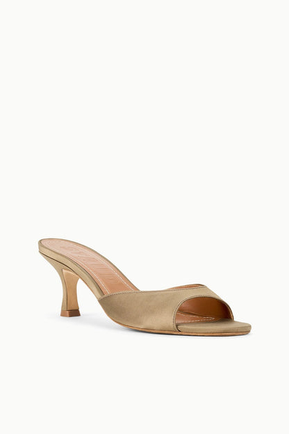Brigitte Satin Mule Truffle | STAUD Trending