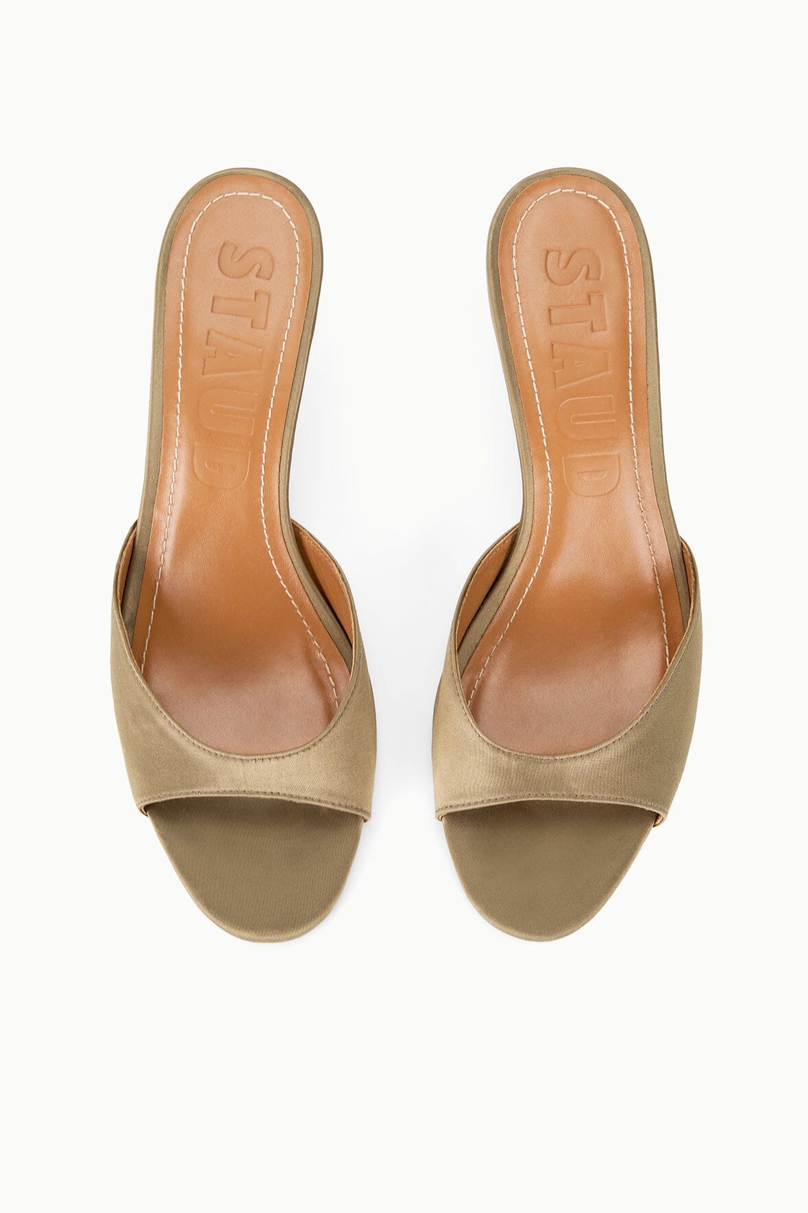 Brigitte Satin Mule Truffle | STAUD Trending