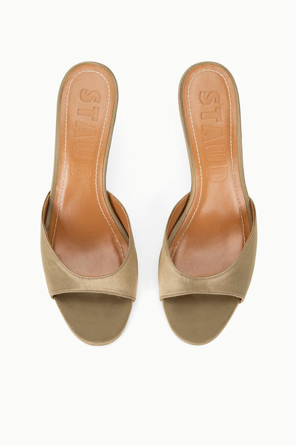 Brigitte Satin Mule Truffle | STAUD Trending