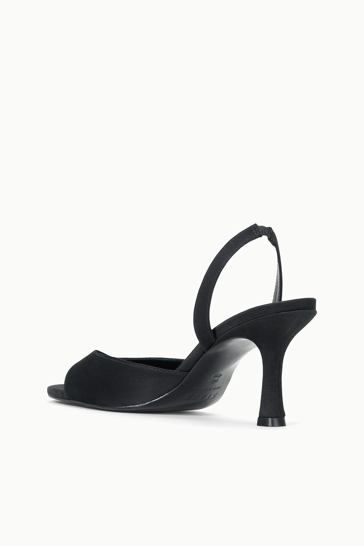 Brigitte Heel Black Satin 2 | STAUD Hot Sale