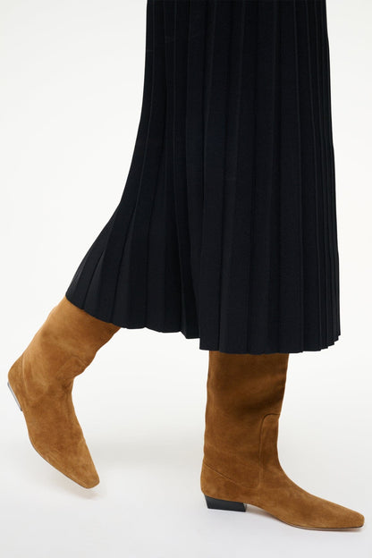 Wally Flat Boot Tan Suede | STAUD Essential