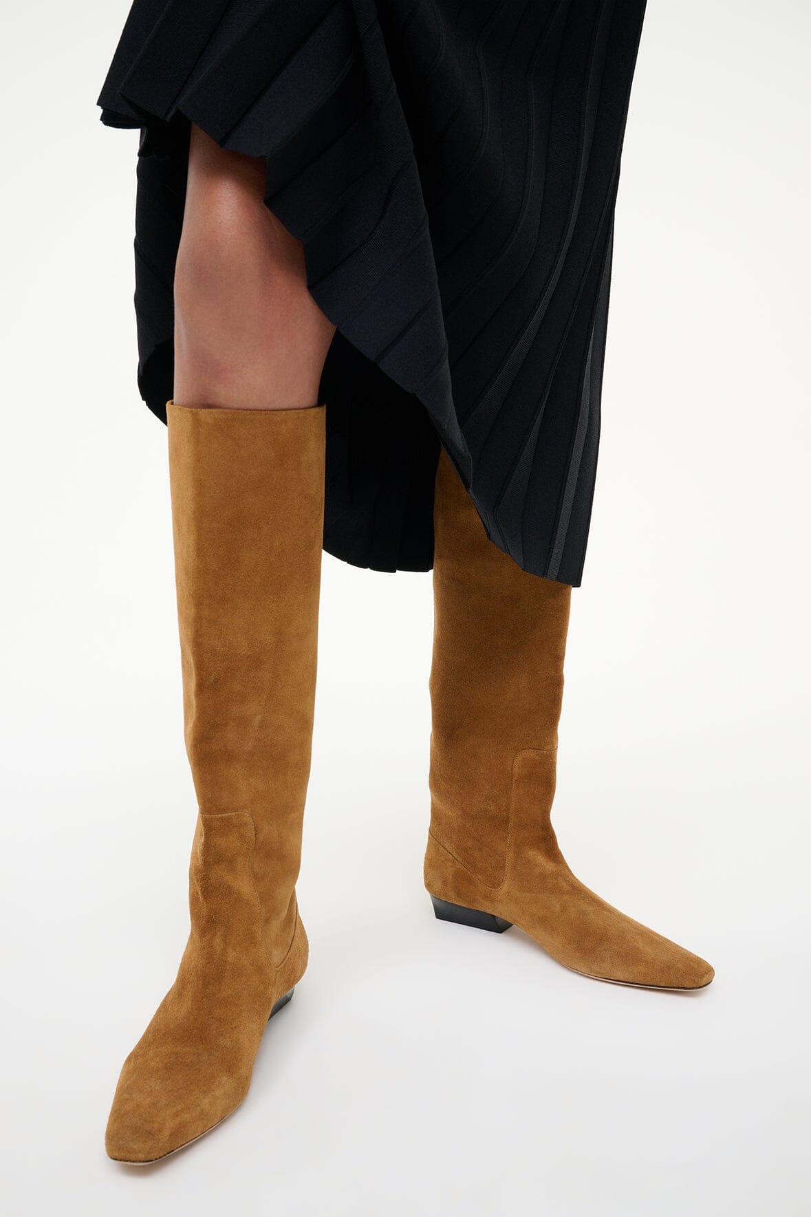 Wally Flat Boot Tan Suede | STAUD Essential