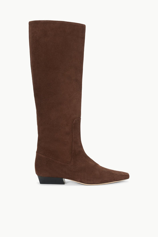 Wally Flat Boot Mahogany Suede | STAUD Deals