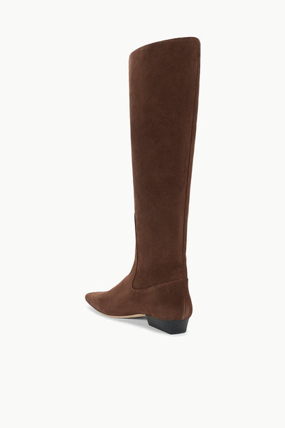 Wally Flat Boot Mahogany Suede | STAUD Deals
