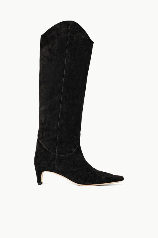 Western Wally Boot Black Suede | STAUD Everyday