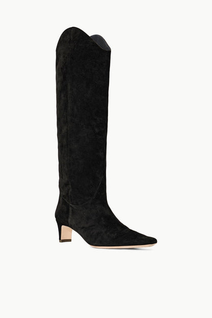 Western Wally Boot Black Suede | STAUD Everyday