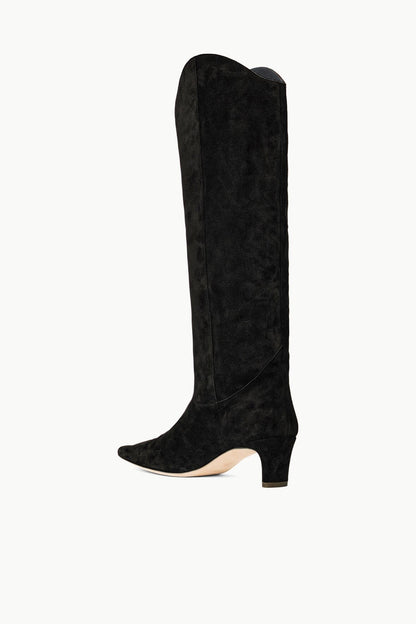 Western Wally Boot Black Suede | STAUD Everyday