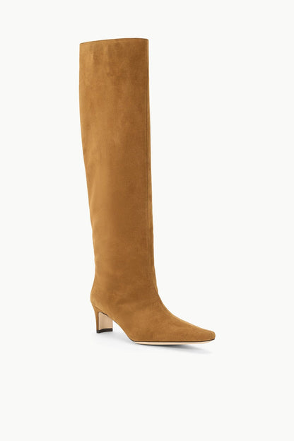 Wide Shaft Wally Boot Tan Suede | STAUD New