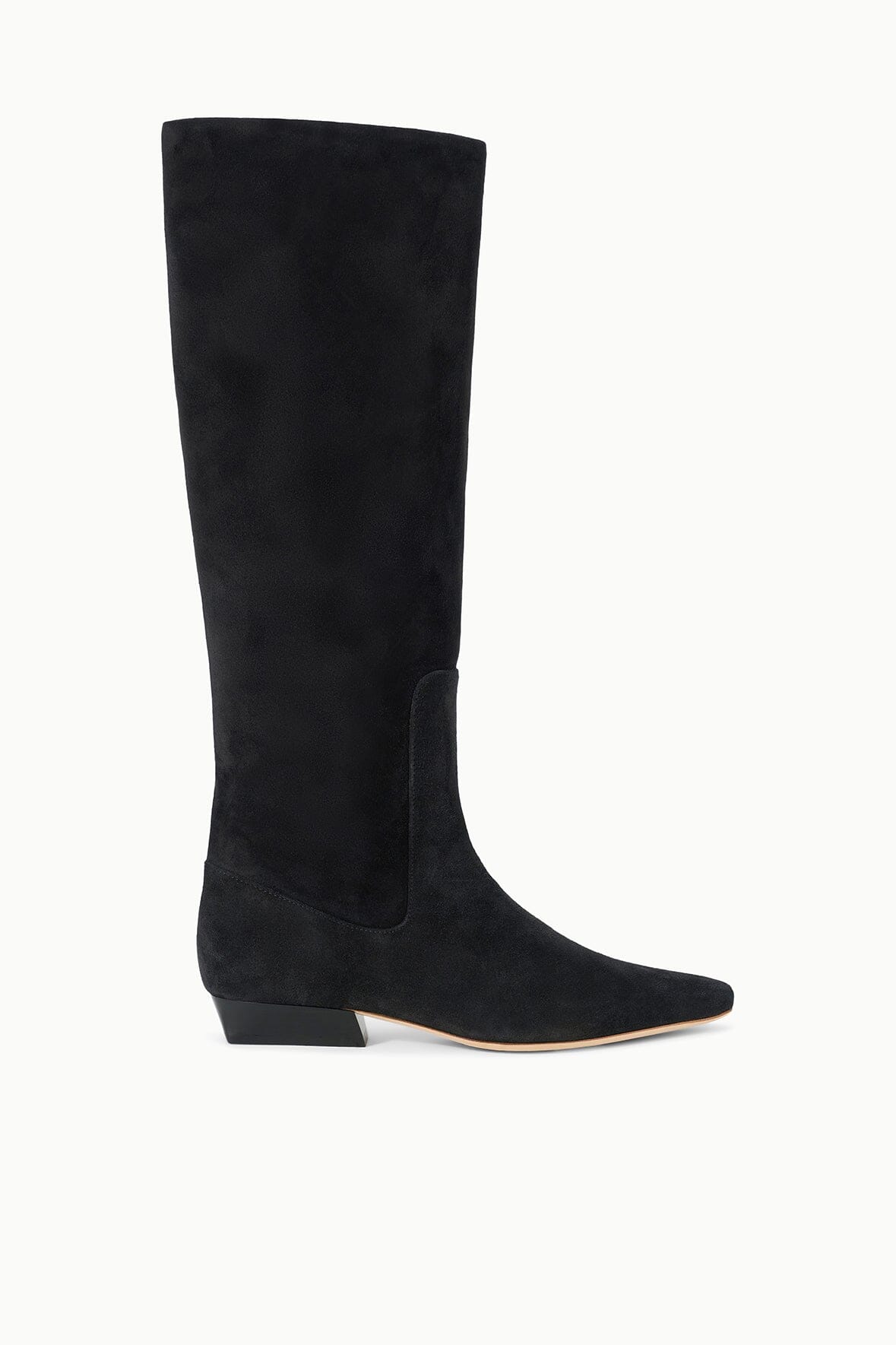 Wally Flat Boot Black Suede | STAUD Signature