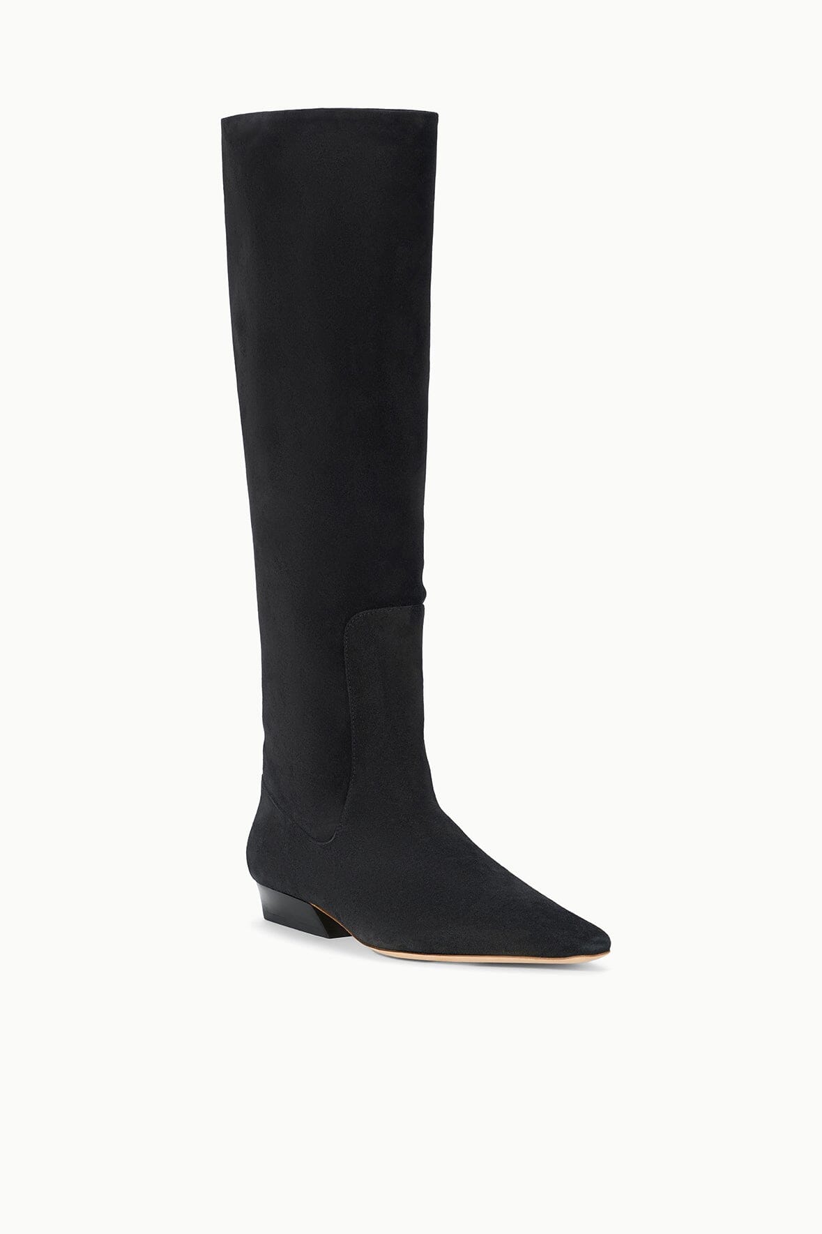 Wally Flat Boot Black Suede | STAUD Signature