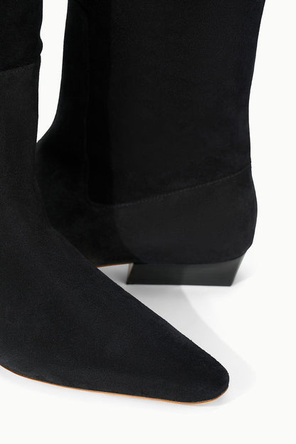 Wally Flat Boot Black Suede | STAUD Signature