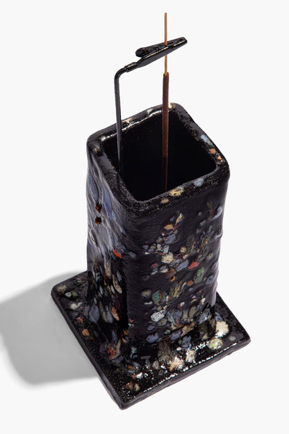 Ceramic Tower Incense Holder Midnight Confetti Glaze | STAUD Discount