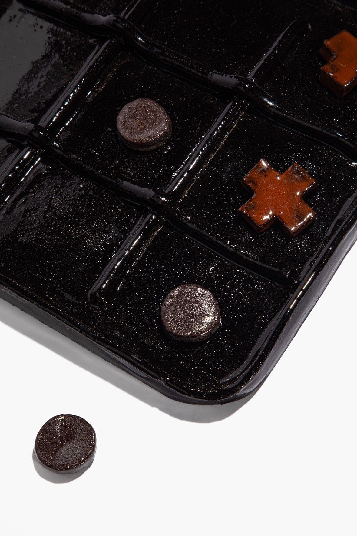 Ceramic Tic Tac Toe Burnt Orange Glaze | STAUD New