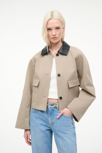 Jonah Cropped Jacket Riverstone | STAUD Deals