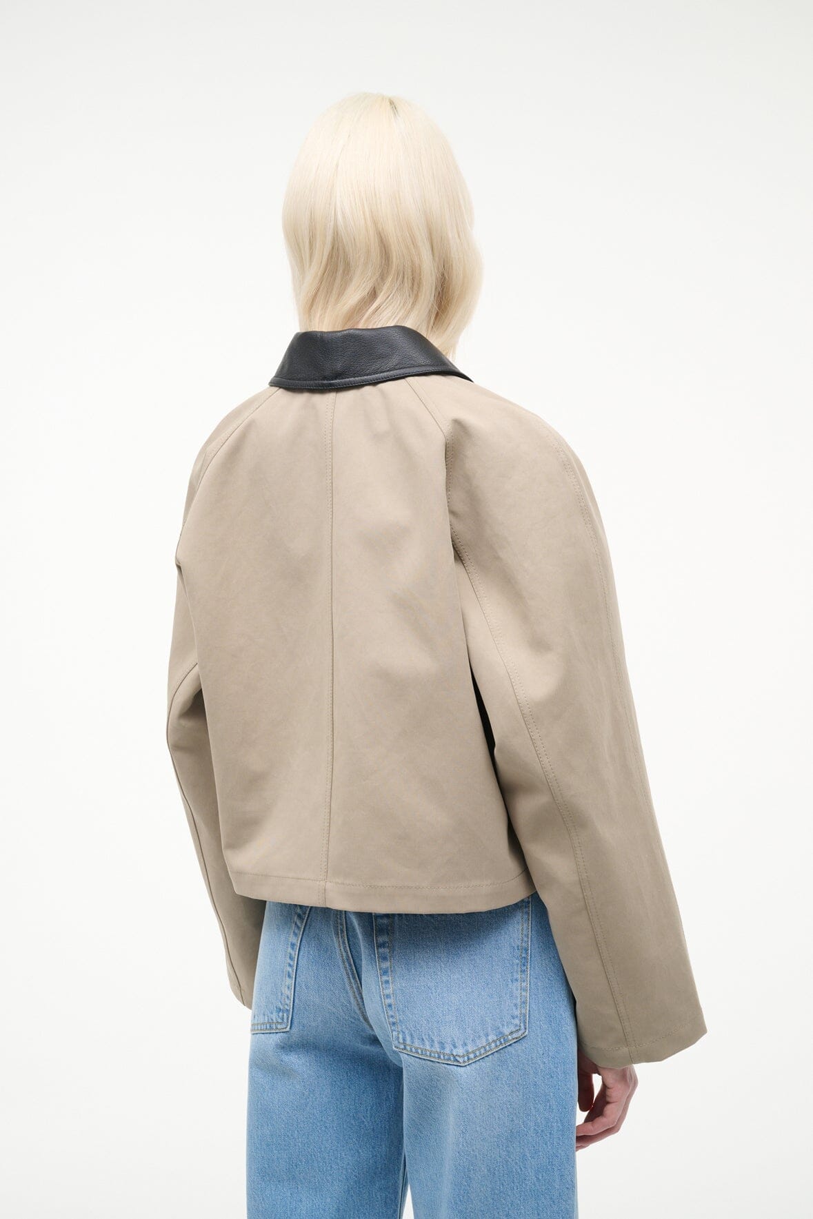 Jonah Cropped Jacket Riverstone | STAUD Deals