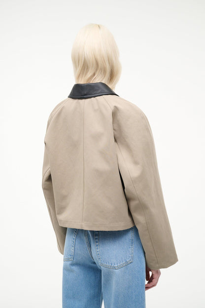 Jonah Cropped Jacket Riverstone | STAUD Deals