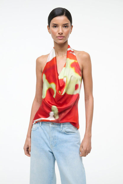 Liora Silk Top Red Zone | STAUD Trending