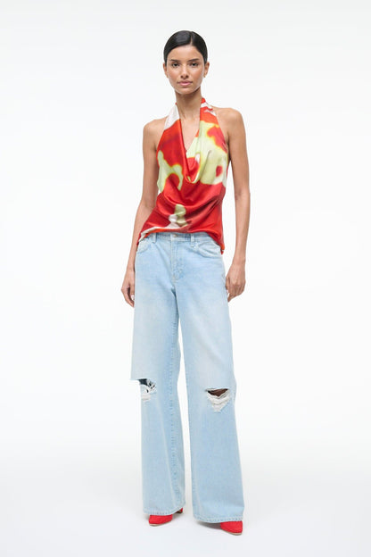 Liora Silk Top Red Zone | STAUD Trending