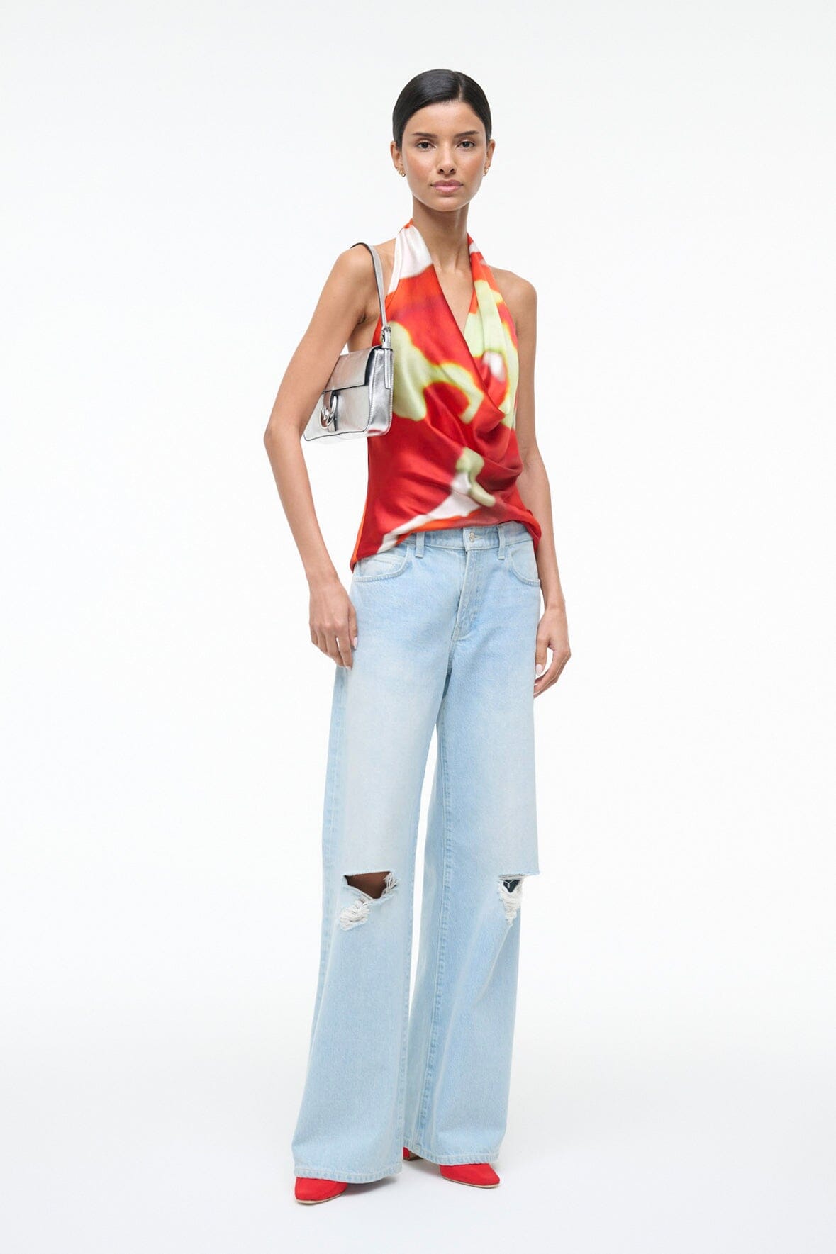 Liora Silk Top Red Zone | STAUD Trending
