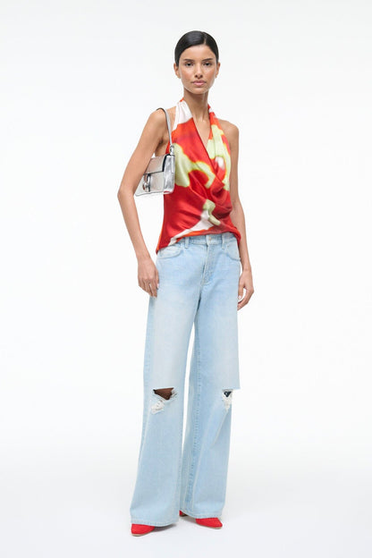 Liora Silk Top Red Zone | STAUD Trending