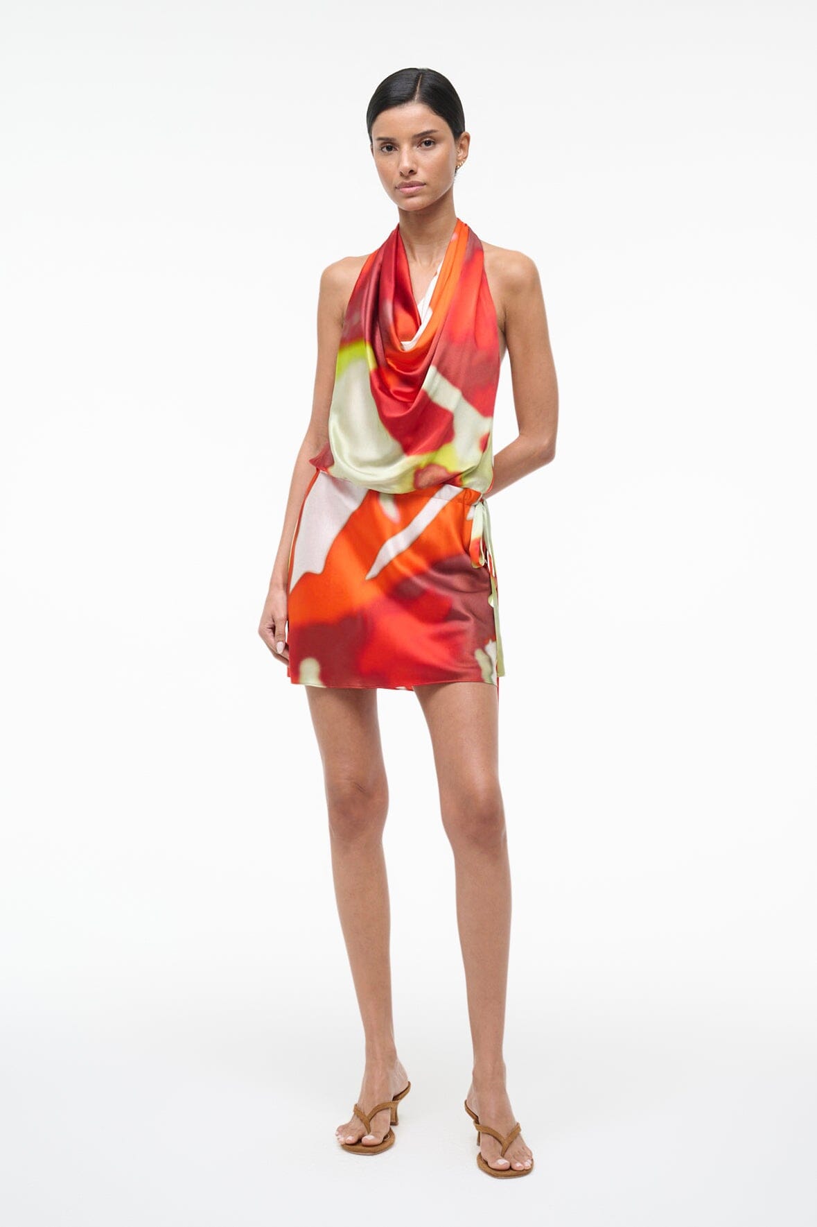 Liora Silk Dress Red Zone | STAUD Great Value