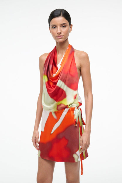 Liora Silk Dress Red Zone | STAUD Great Value