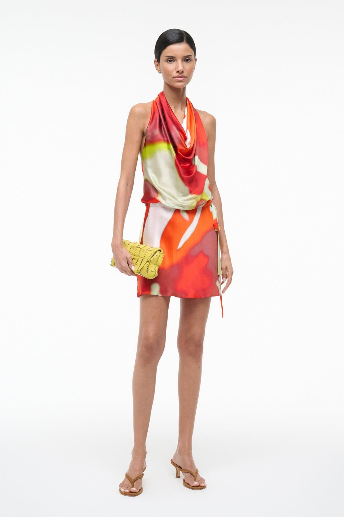 Liora Silk Dress Red Zone | STAUD Great Value