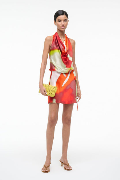 Liora Silk Dress Red Zone | STAUD Great Value