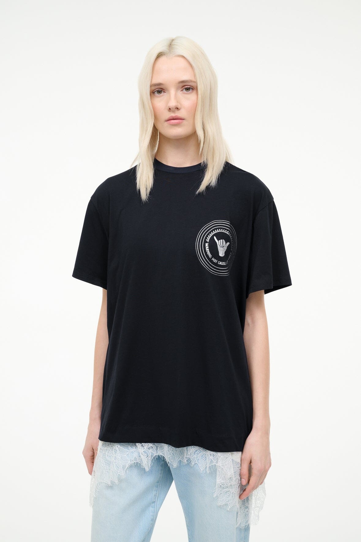 Newport Oversized Tee Good Vibes | STAUD Essential