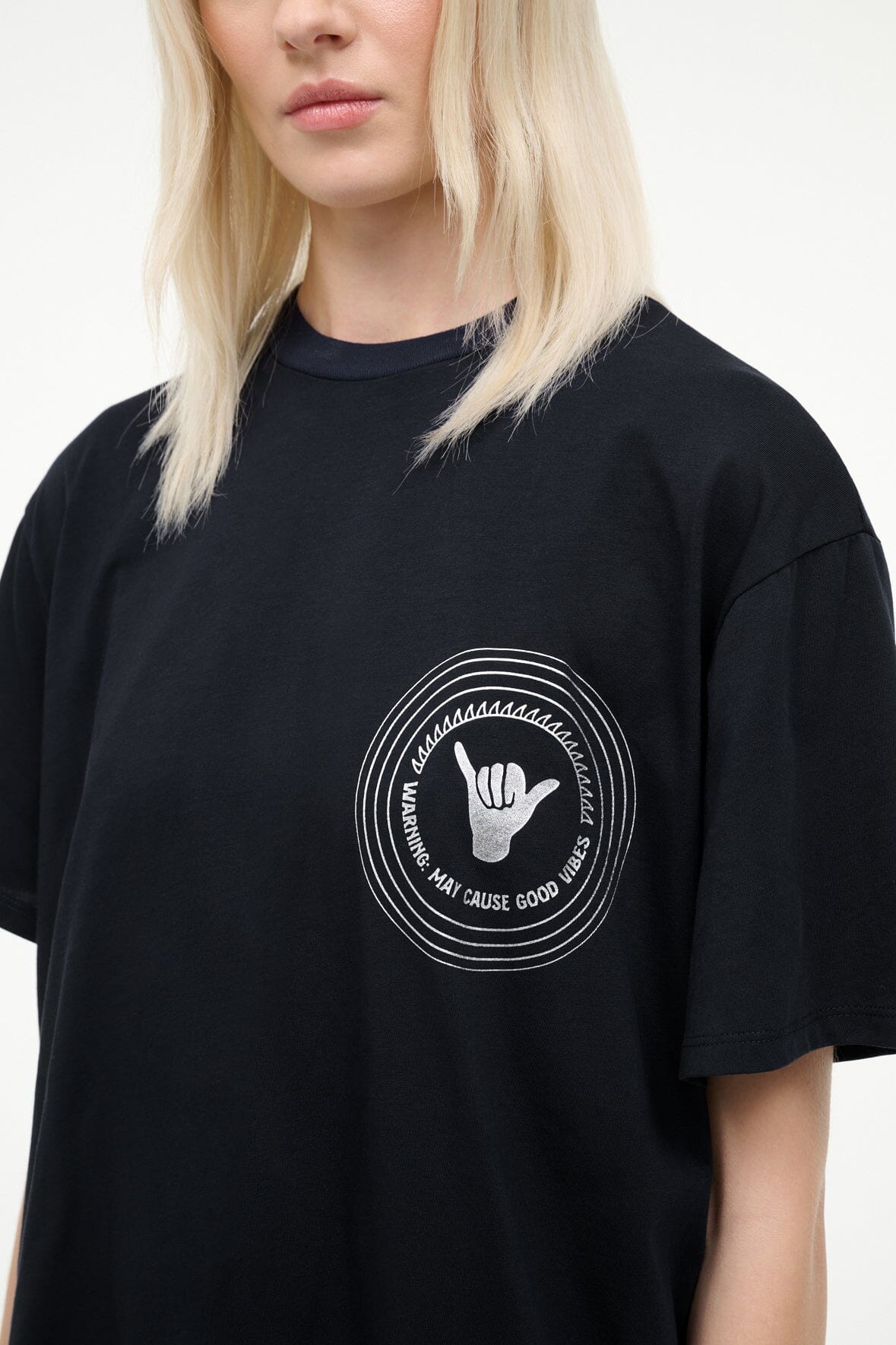 Newport Oversized Tee Good Vibes | STAUD Essential
