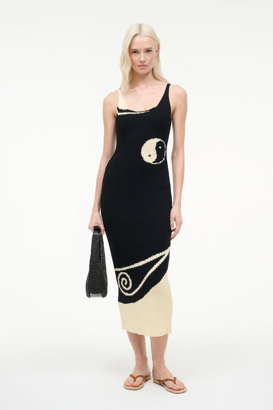 Leta Dress Black Ivory | STAUD Discount