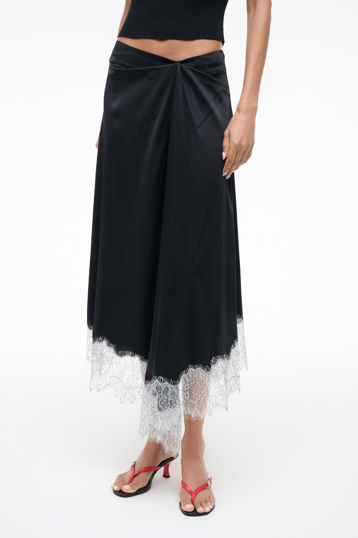 Sonoma Silk Skirt Black | STAUD Latest