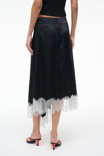 Sonoma Silk Skirt Black | STAUD Latest