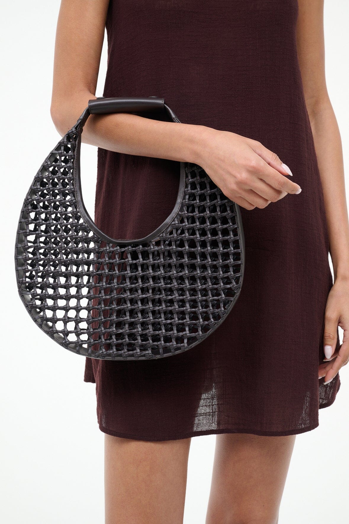 Moon Hand-Knotted Tote Bag Espresso | STAUD Trending