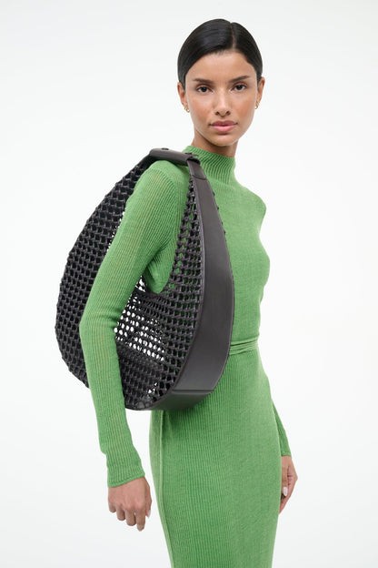 Large Moon Hand-Knotted Bag Espresso | STAUD Essential