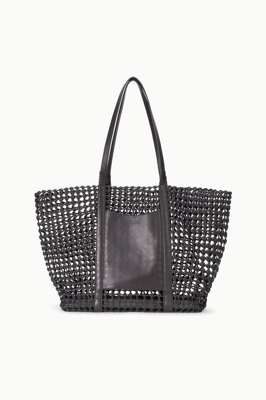 Getaway Hand-Knotted Tote Bag Espresso | STAUD New