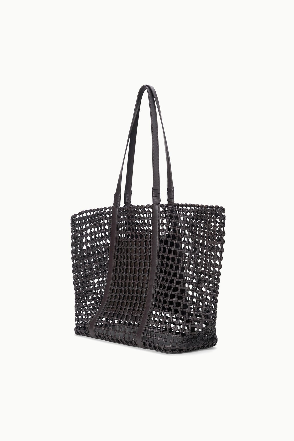 Getaway Hand-Knotted Tote Bag Espresso | STAUD New