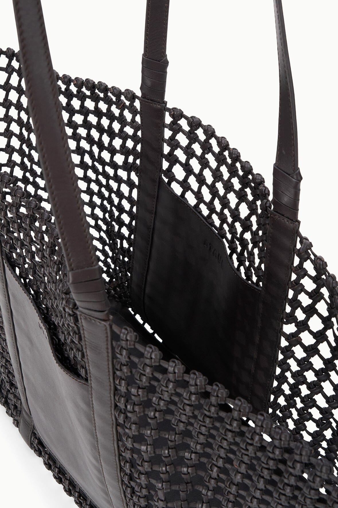 Getaway Hand-Knotted Tote Bag Espresso | STAUD New