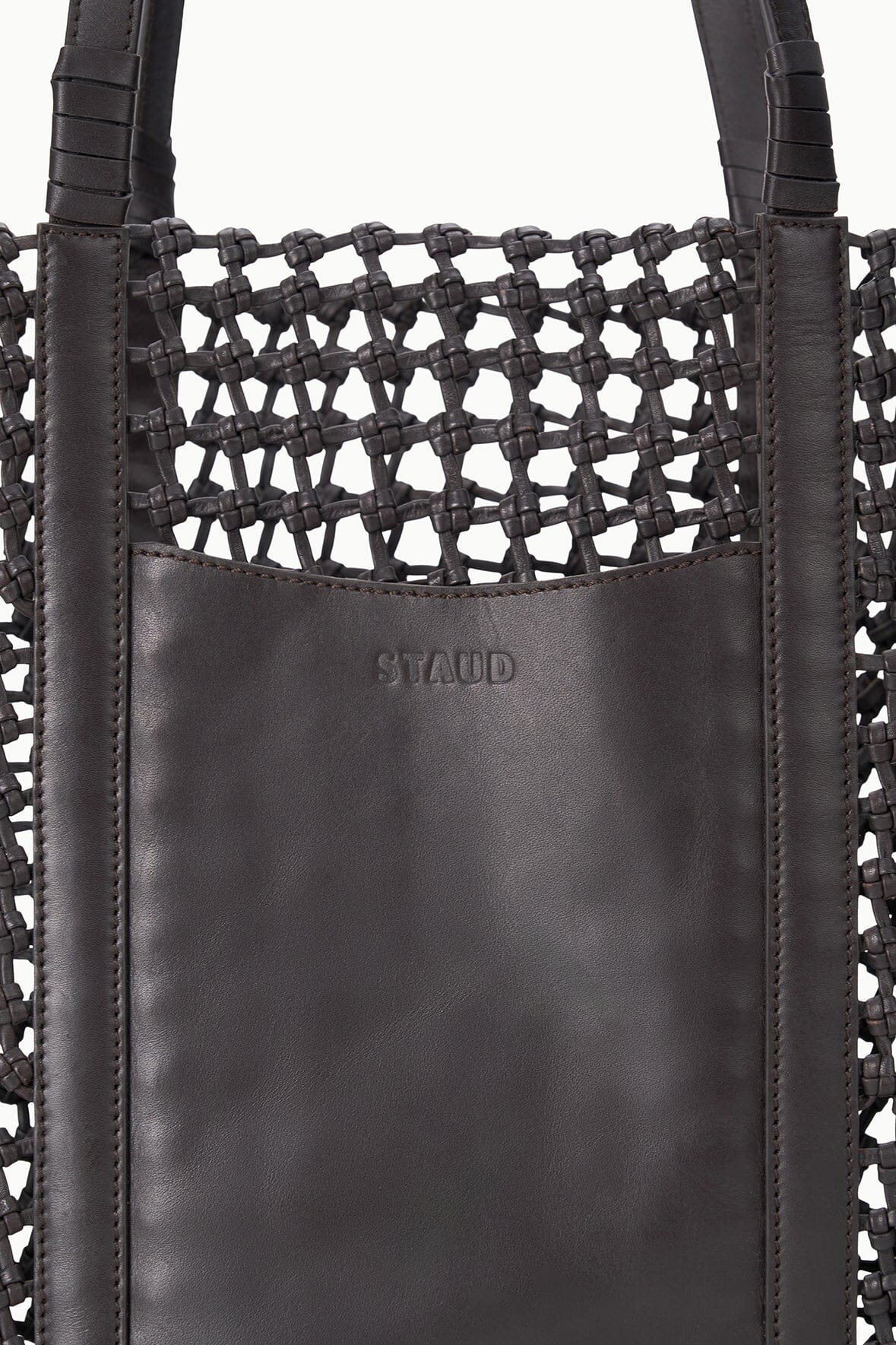 Getaway Hand-Knotted Tote Bag Espresso | STAUD New